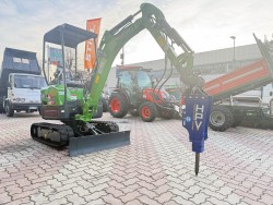 MINIESCAVATORE GIOR 20 Evo.5 CON MARTELLO VISTARINI VHX90S - CARRO ALLARGABILE - MOTORE KUBOTA