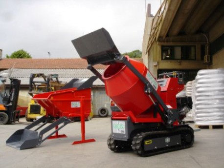 MOTOCARRIOLA CINGOLATA NUOVA GIOR 1000 KG HONDA BET CON BOTTE IMPASTATRICE - VIDEO